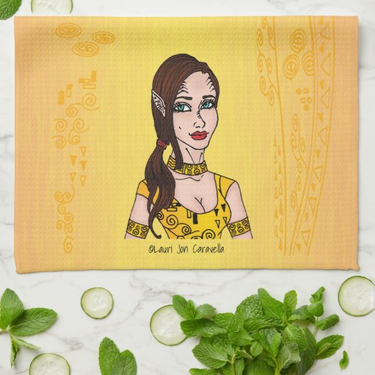 Rode nebula Girl Spirals Theedoek (Gevouwen)