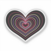 Rode Neon Hart Sticker (Voorkant)
