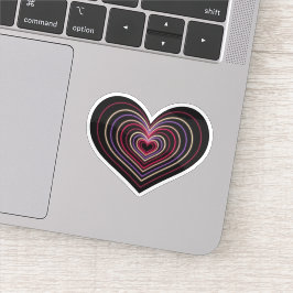 Rode Neon Hart Sticker