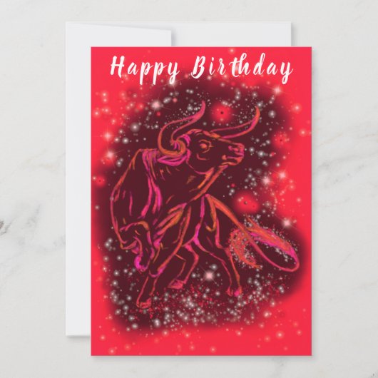 Rode neonstier op de Sterrennacht - zondag (Voorkant)