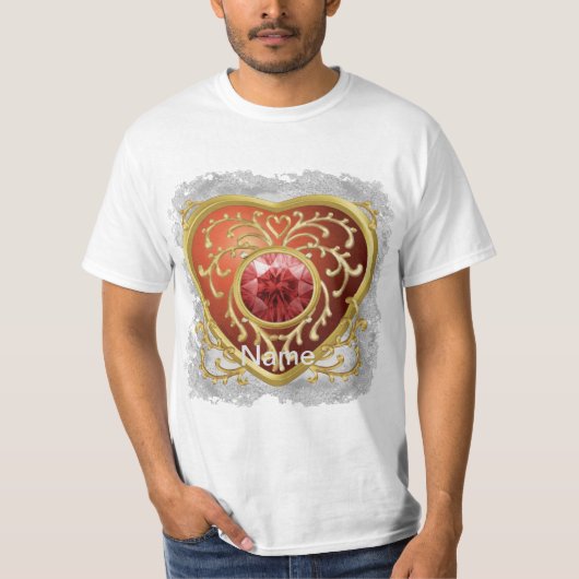 Rode nep-juweel Fairy Heart t-shirt (Voorkant)