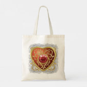 Rode nep-juweel hart fee tas (Achterkant)