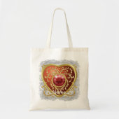 Rode nep-juweel hart fee tas (Voorkant)