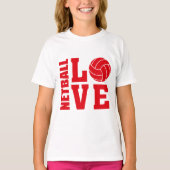 Rode Netball Liefde, Netball T-shirt (Voorkant)