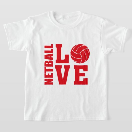 Rode Netball Liefde, Netball T-shirt (Laagn)
