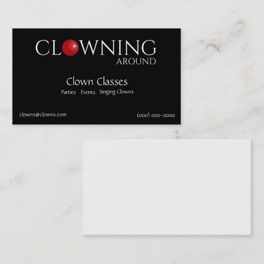 Rode neus Clown logo's Visitekaartje (Voorkant / Achterkant)