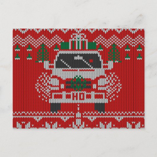 Rode neus Holiday Van Driver Lelijke Trui Stijl Feestdagenkaart (Voorkant)