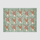 Rode neus Reinder Decoupage  Damask Tissuepapier (Voorkant)