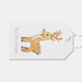 Rode Neus Rendier Cadeaulabel (Voorkant (Horizontaal))