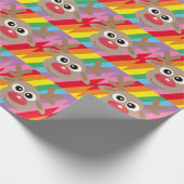 Rode neus rendier kerst regenboog cadeaupapier (Hoek)