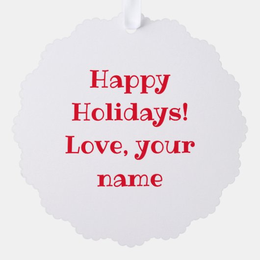 Rode neus rendier Papier Kerst Ornament Kaart (Achterkant)