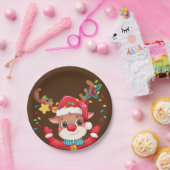 Rode neus rendier Rudolph Kerstmis Papieren Bordje (Feest)