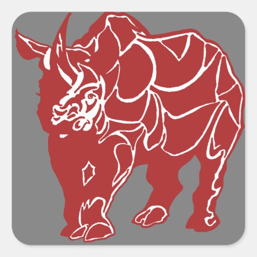 Rode neushoorn? Natuurlijk! Vierkante Sticker (Voorkant)