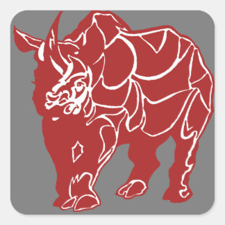 Rode neushoorn? Natuurlijk! Vierkante Sticker