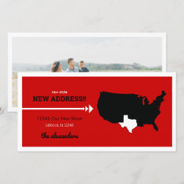 Rode nieuwe staat, nieuw adres! Texas verplaatsen