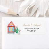 Rode nieuwe thuis retour adreslabels etiket (Insitu)