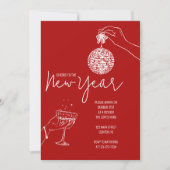rode nieuwjaarsfeest kaart (Voorkant)