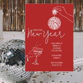 rode nieuwjaarsfeest kaart