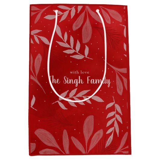 Rode "Noel" geschenkzak Medium Cadeauzakje (Voorkant)