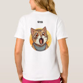 Rode non en provocerende kattenkop t-shirt (Achterkant)