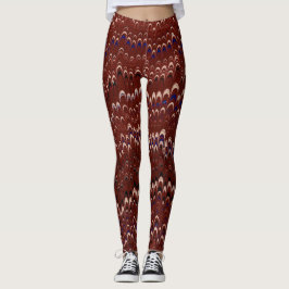 Rode nonpareil-gemarmerde Leggings