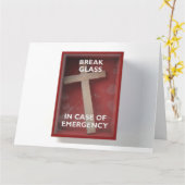 Rode nooddoos met crisifix kaart (Gele Bloem)