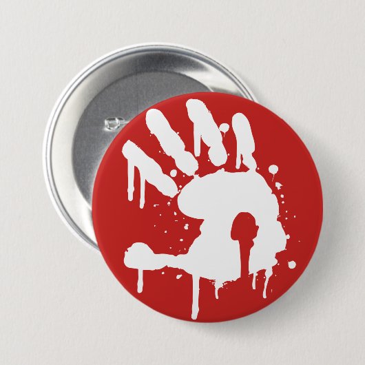 Rode "Nooit meer" witte logo Button (Voorkant /achterkant)