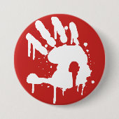 Rode "Nooit meer" witte logo Button (Voorkant)