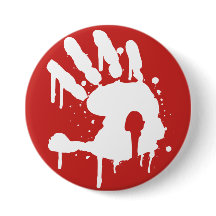 Rode "Nooit meer" witte logo Button