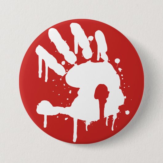 Rode "Nooit meer" witte logo Button (Voorkant)