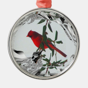 rode noordelijke kardinaal metalen ornament