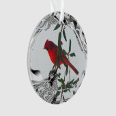  rode noordelijke kardinaal ornament (voorkant)