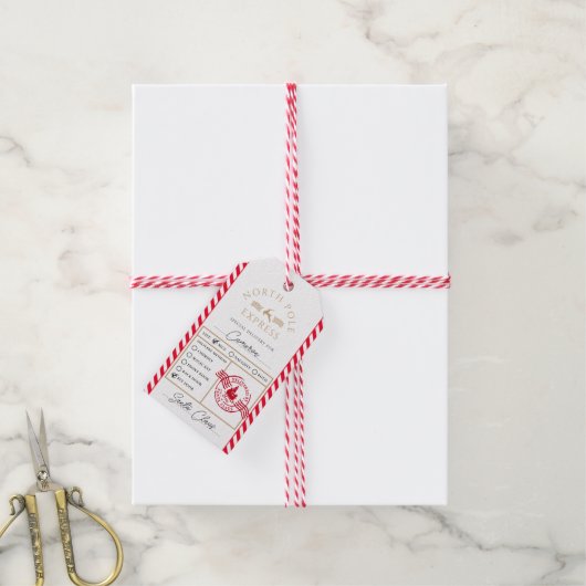 Rode Noordpool Express Speciale levering Cadeaulabel (Met Touw)