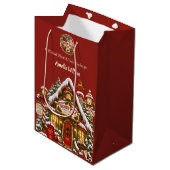 Rode Noordpoolpost met aangepaste naam Kerstmis Medium Cadeauzakje (Voorkant Gekanteld)