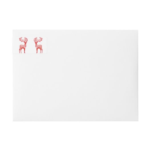 Rode Noordse rendieren Vrolijk Kerstfeest (Voorkant)