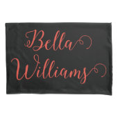 Rode noot op zwart kussensloop (Voorkant-Links)