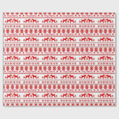 Rode Nordic Airedale Terrier Hond Kerstmis Cadeaupapier (Vlak)