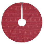 Rode Nordic Christmas Pattern Tree Rok Kerstboom Rok (Voorkant)