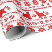 Rode Nordic Engelse Cocker Spaniel Hond Kerstmis Cadeaupapier (Rol Hoek)