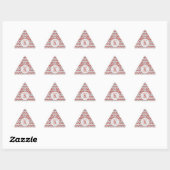 RODE NORDIC KNIT Driehoek Vorm Stickers + Initiaal (Vel)