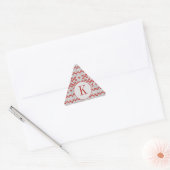 RODE NORDIC KNIT Driehoek Vorm Stickers + Initiaal (Envelop)