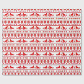 Rode Nordic Rottweiler Hond Kerstmis Cadeaupapier (Vlak)