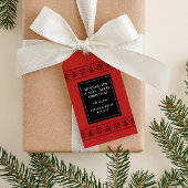 Rode Nordic Sweater Kerstmis Cadeaulabel