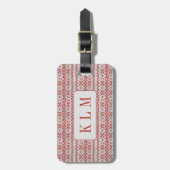 RODE NORDISCHE BREI Bagagetail + Initialen Bagagelabel (Voorkant verticaal)