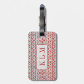 RODE NORDISCHE BREI Bagagetail + Initialen Bagagelabel (Achterkant verticaal)