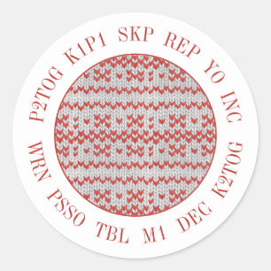 RODE NORDISCHE BREI Breiwoorden Kleine Ronde Stick Sticker
