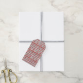 RODE NORDISCHE BREI Cadeaublaadjes Cadeaulabel (Met Touw)