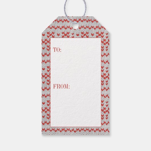 RODE NORDISCHE BREI Cadeaublaadjes Cadeaulabel (Achterkant)