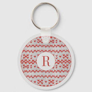 RODE NORDISCHE BREI Ronde metalen sleutelhanger +