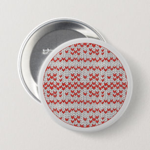 RODE NORDISCHE BREI Ronde Speld / Grijs Button 7,6 Cm